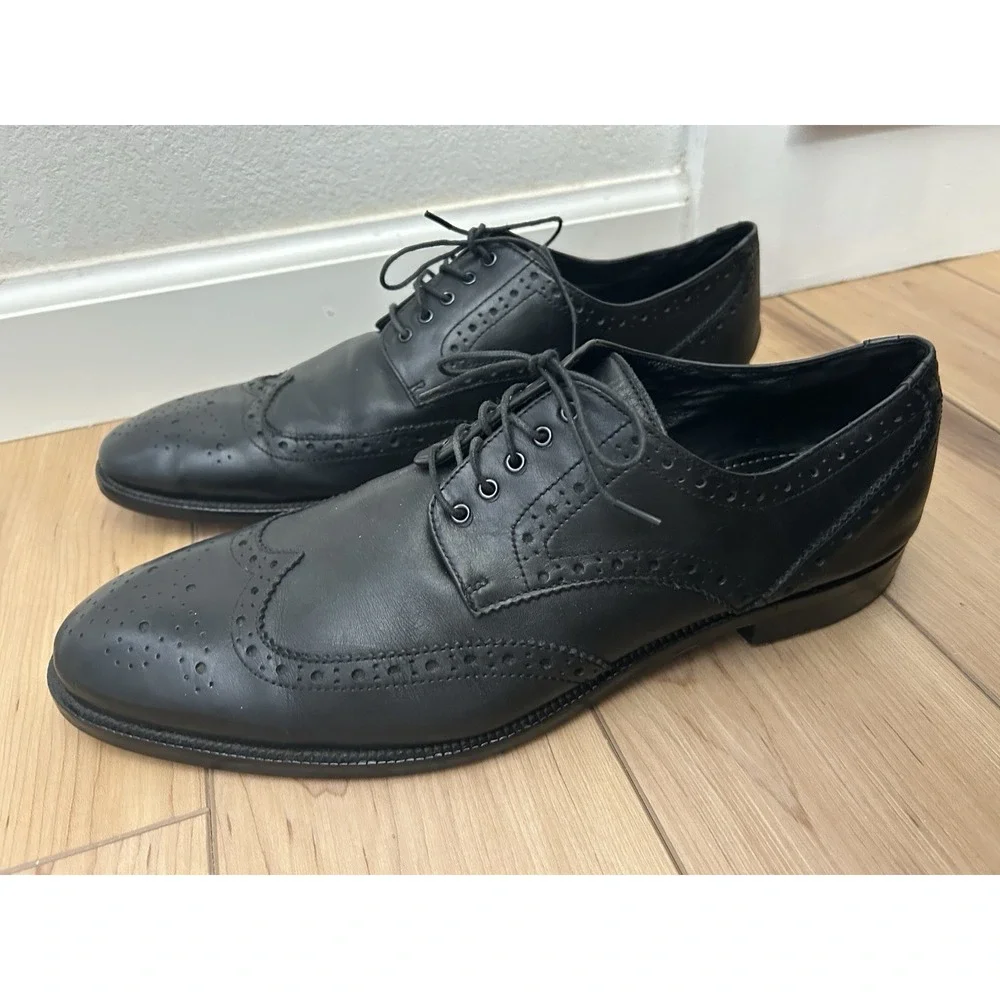 Gordon Rush Men's Black Leather Wingtip Brogue Oxfords Dress Shoes Lyle Size 11